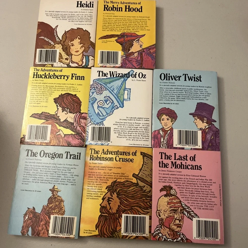 VTG Lot of (8) Illustrated Classics Soft Cover Paperback Vintage Wizard Of Oz,